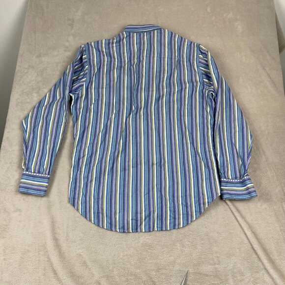 Robert Graham Mens Shirt Large Striped Button-Down With Paisley Cuff Detail - Picture 8 of 9